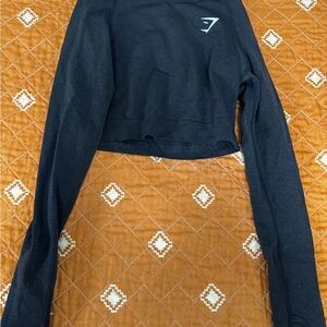 Gymshark Charcoal Long Sleeve Crop Top